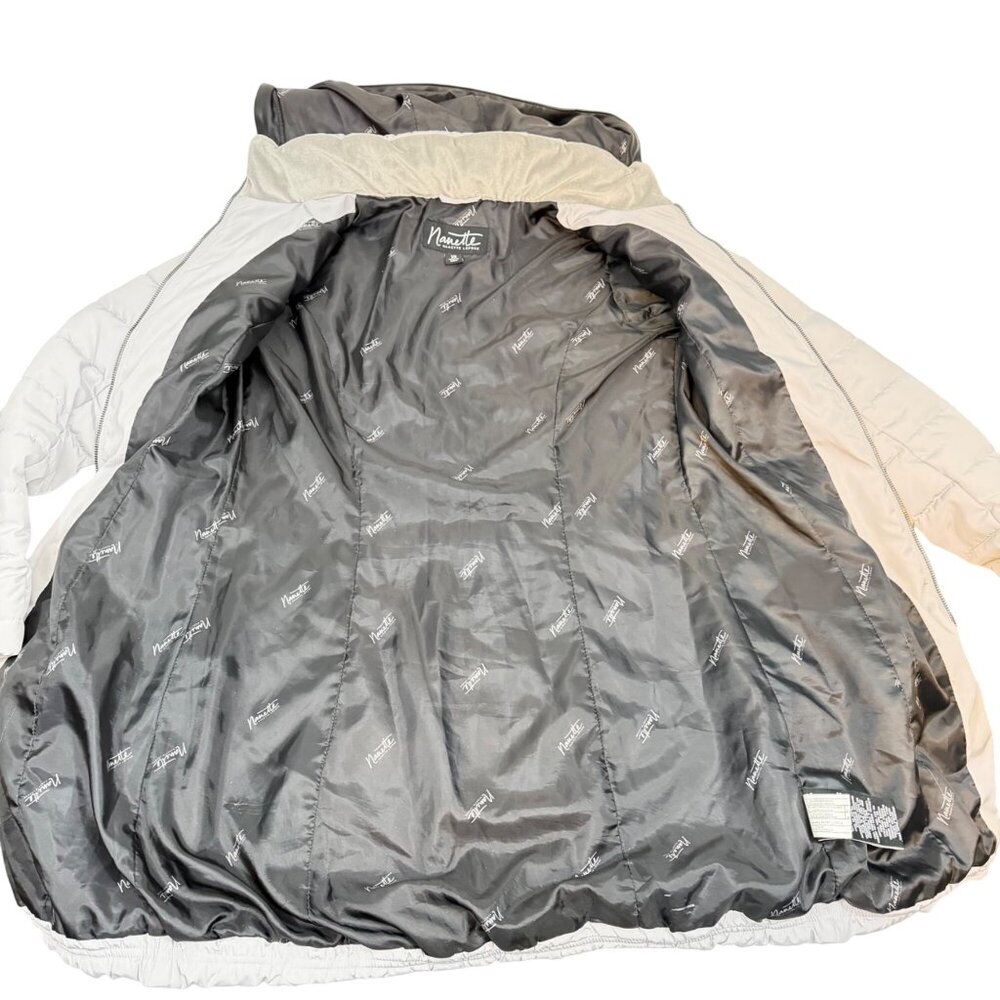 Nanette Lepore Puffer Coat - Women's XS - White/Black - Picture 3 of 10